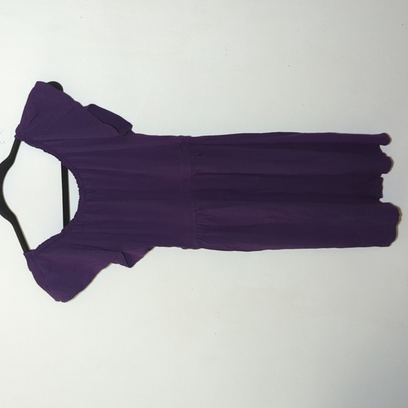 Express Eggplant Purple Flutter Sleeve Dress Women's Size XS - Picture 2 of 4